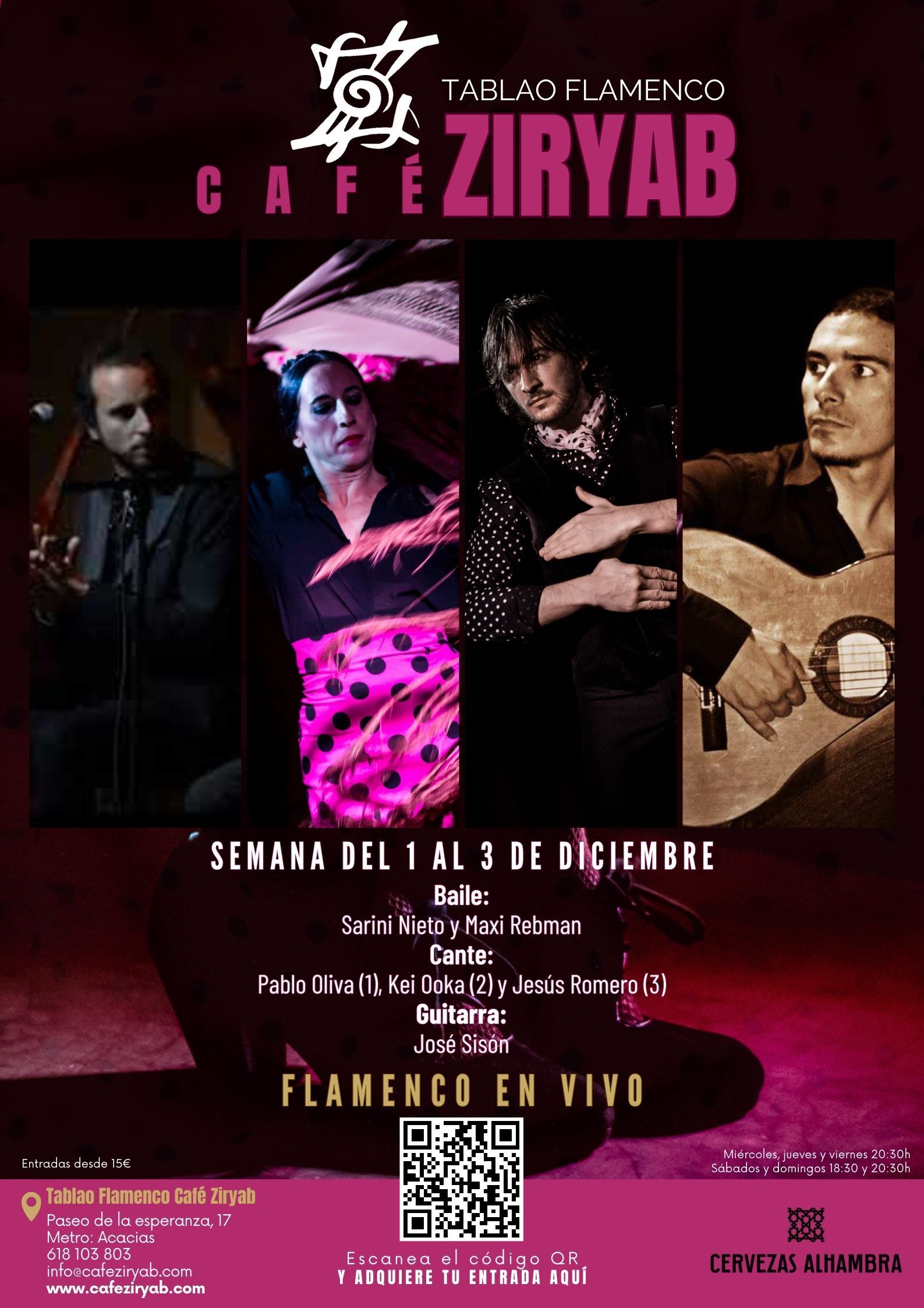 Espectáculo flamenco del 1 al 3 de diciembre