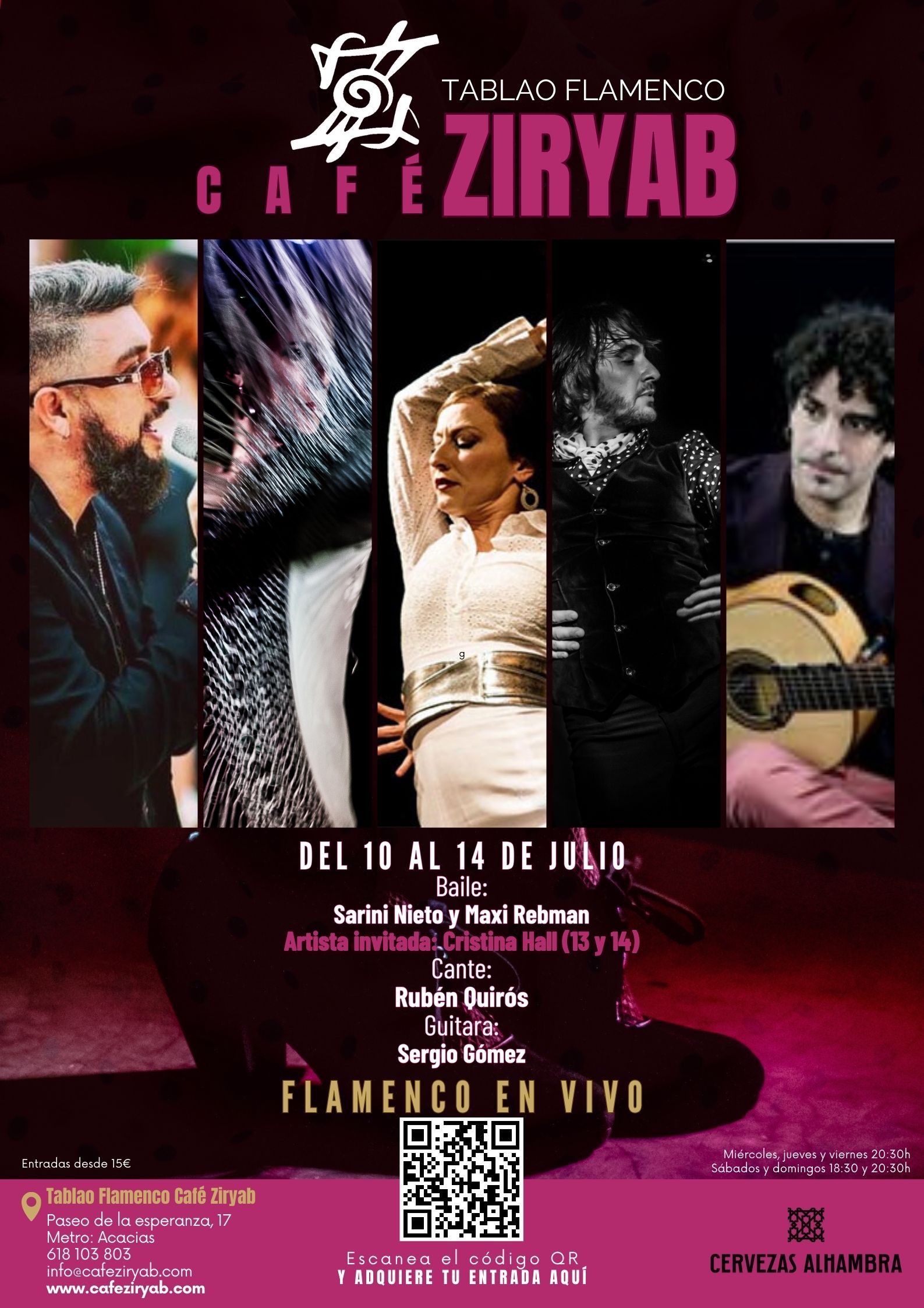 Programación Del 10 Al 14 De Julio En Tablao Flamenco Café Ziryab