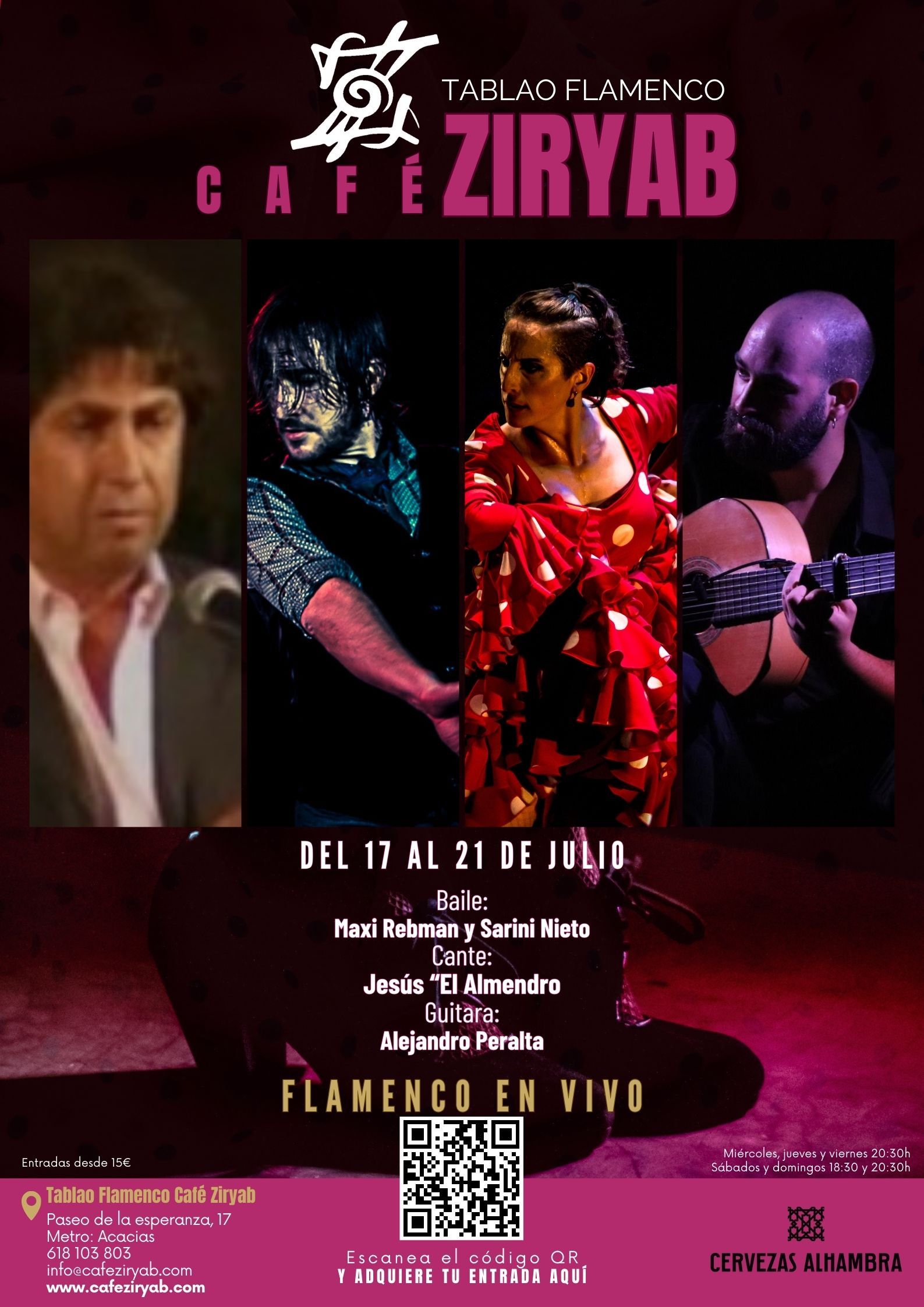 Programación Del 17 Al 21 De Julio En Tablao Flamenco Café Ziryab