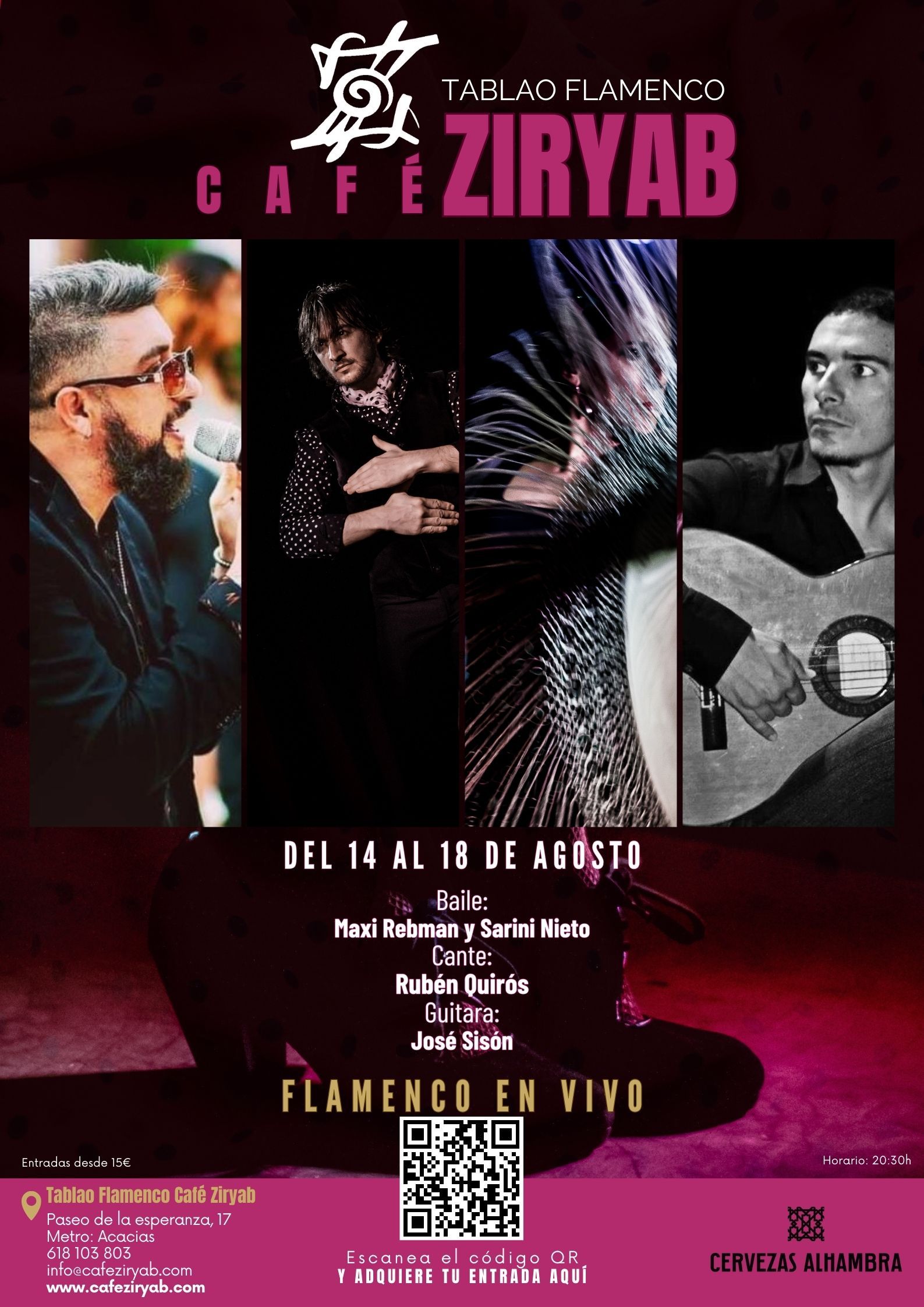 Programación Del 14 al 18 de Agosto En Tablao Flamenco Café Ziryab