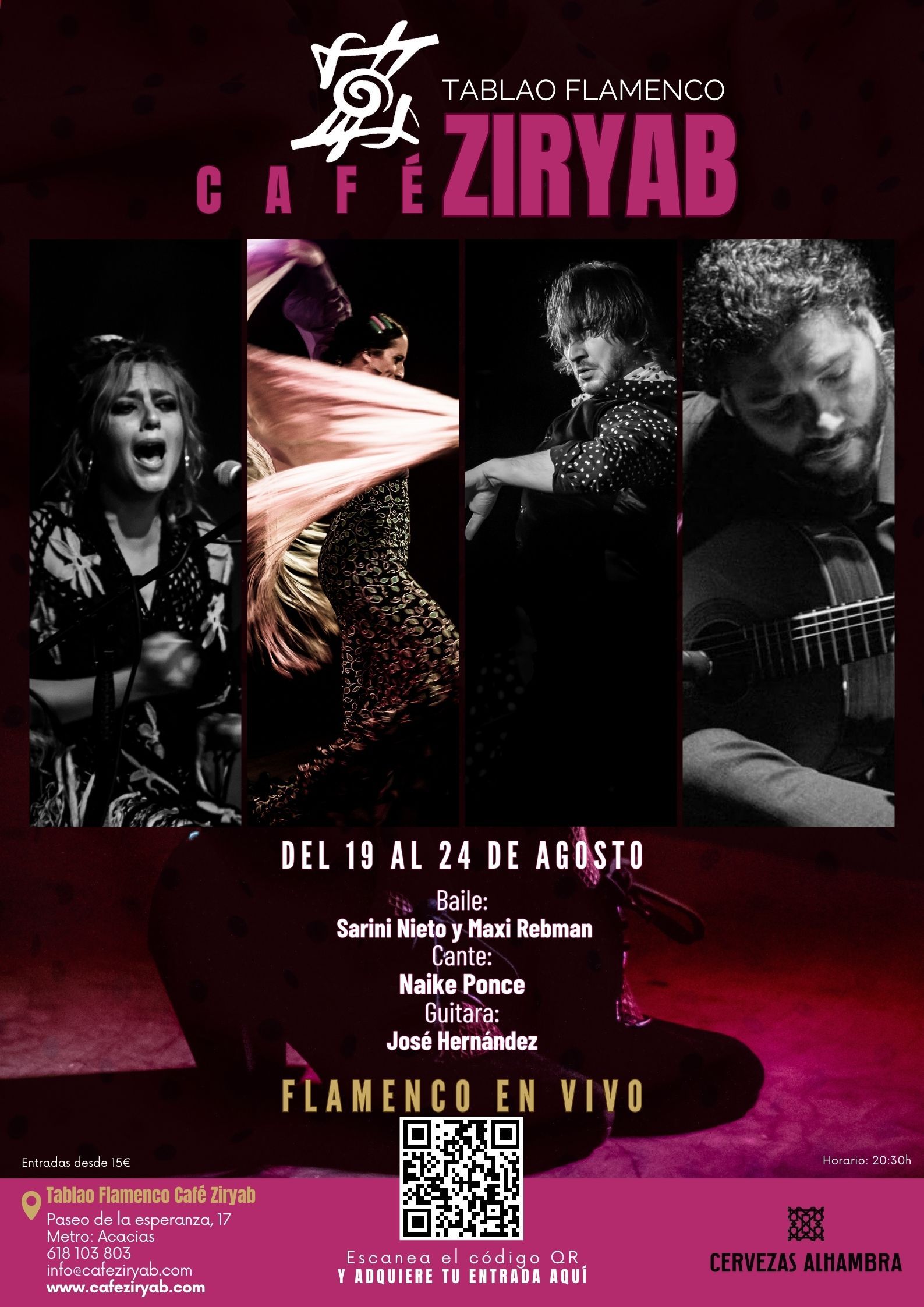 Programación Del 19 al 24 de Agosto En Tablao Flamenco Café Ziryab