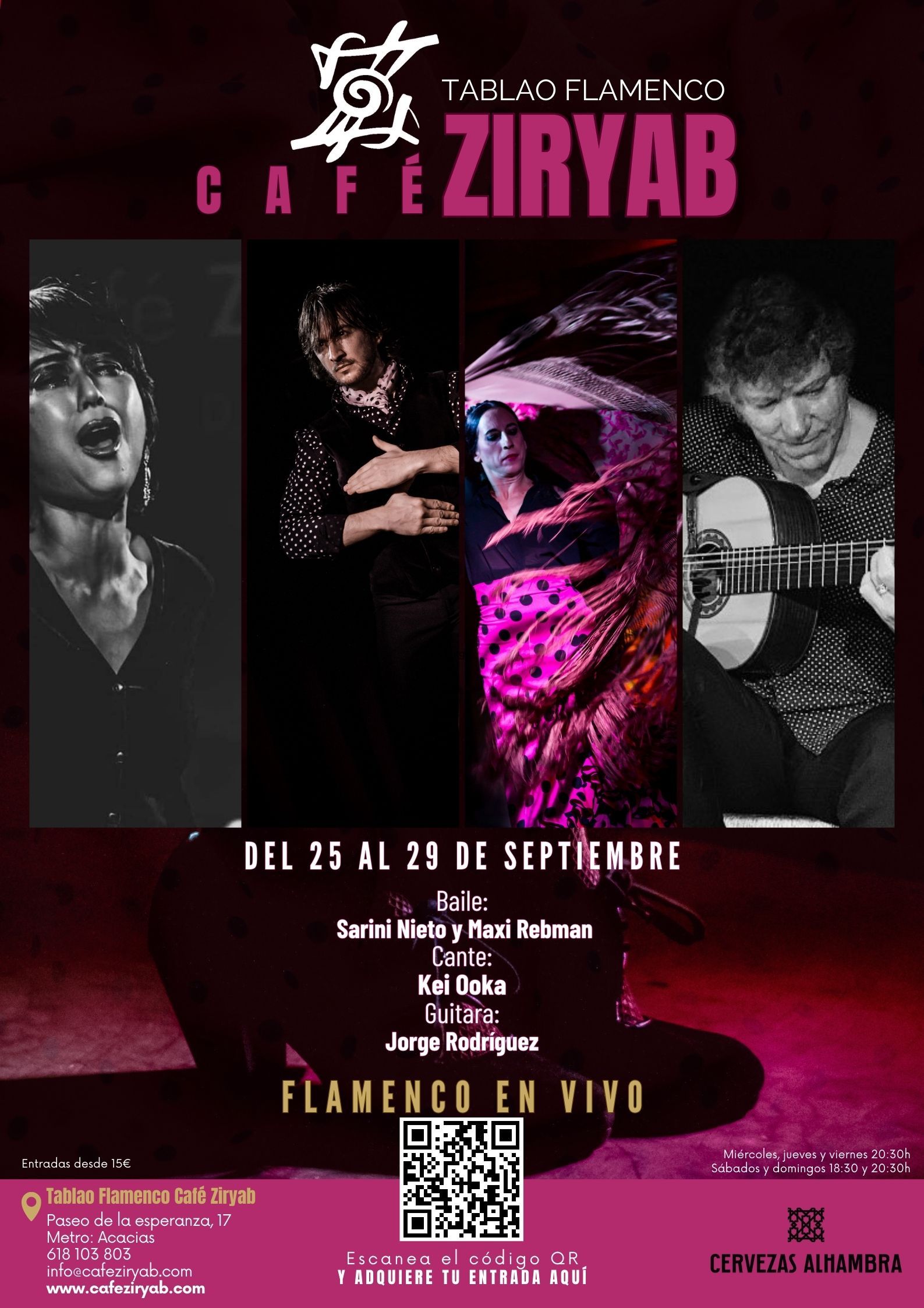 Programación Del 25 al 29 de Septiembre En Tablao Flamenco Café Ziryab