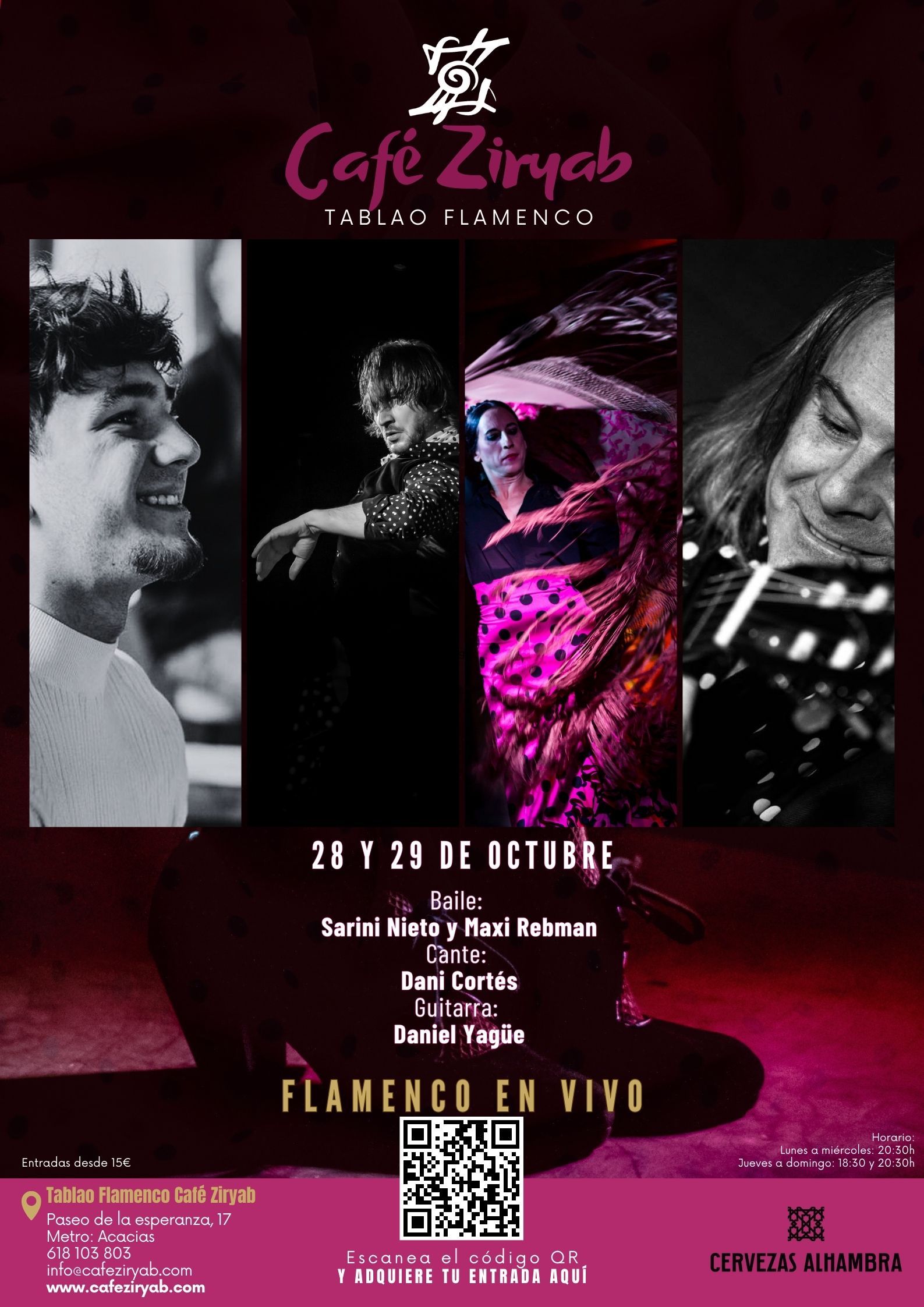 Programación 28 y 29 de Octubre En Tablao Flamenco Café Ziryab