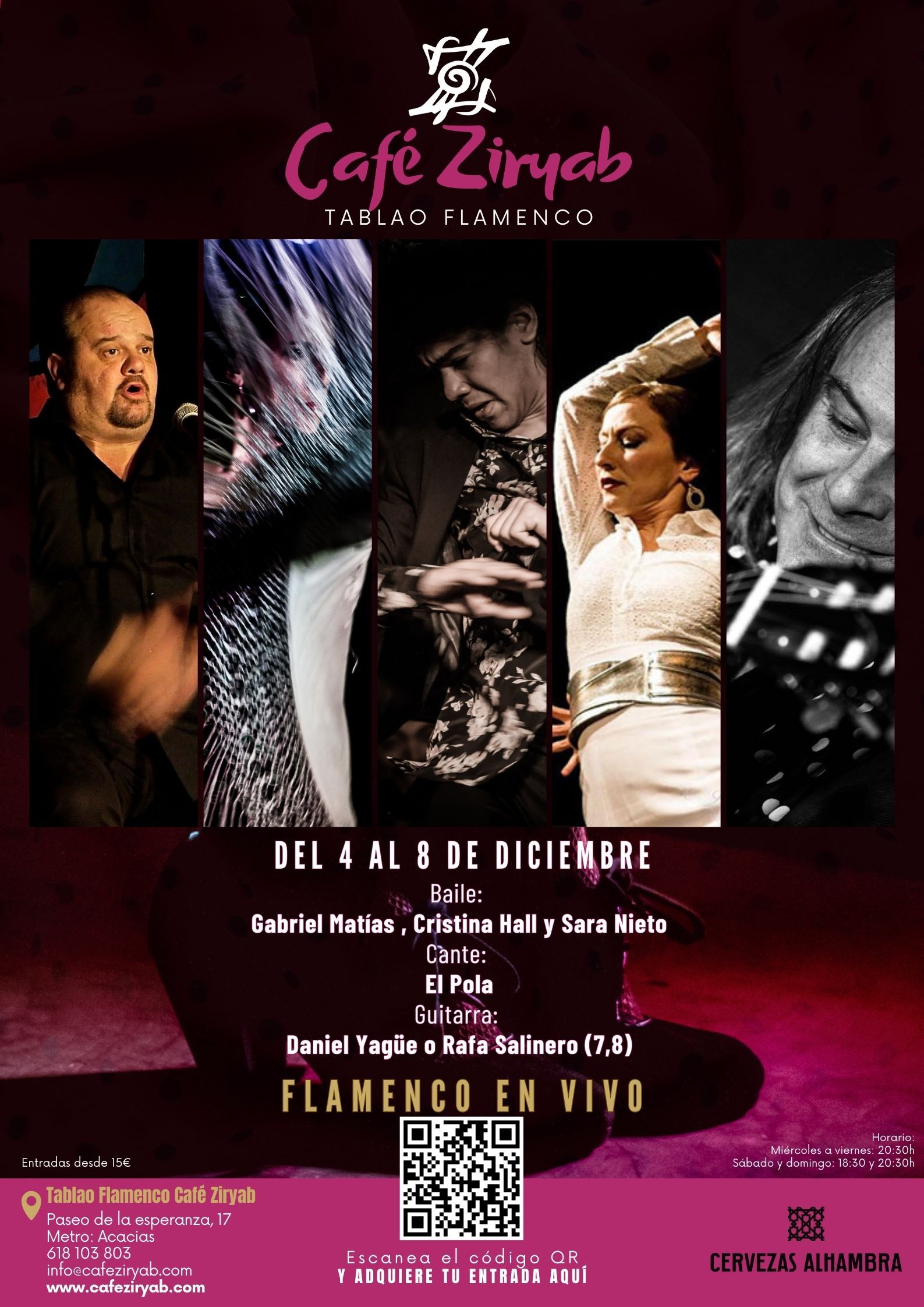 Programación 4 al 8 de Diciembre En Tablao Flamenco Café Ziryab