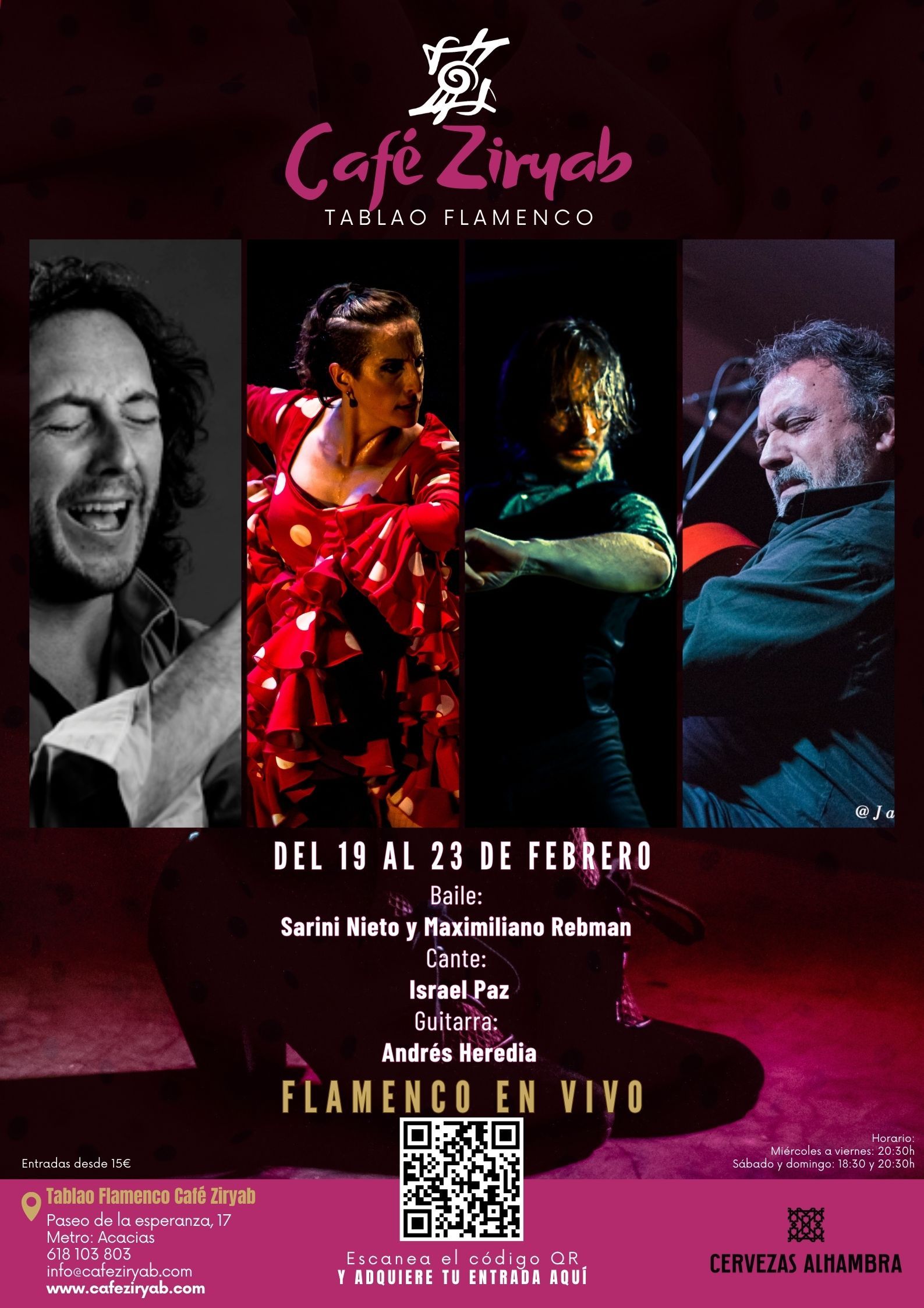 Programación 19 al 23 de Febrero En Tablao Flamenco Café Ziryab