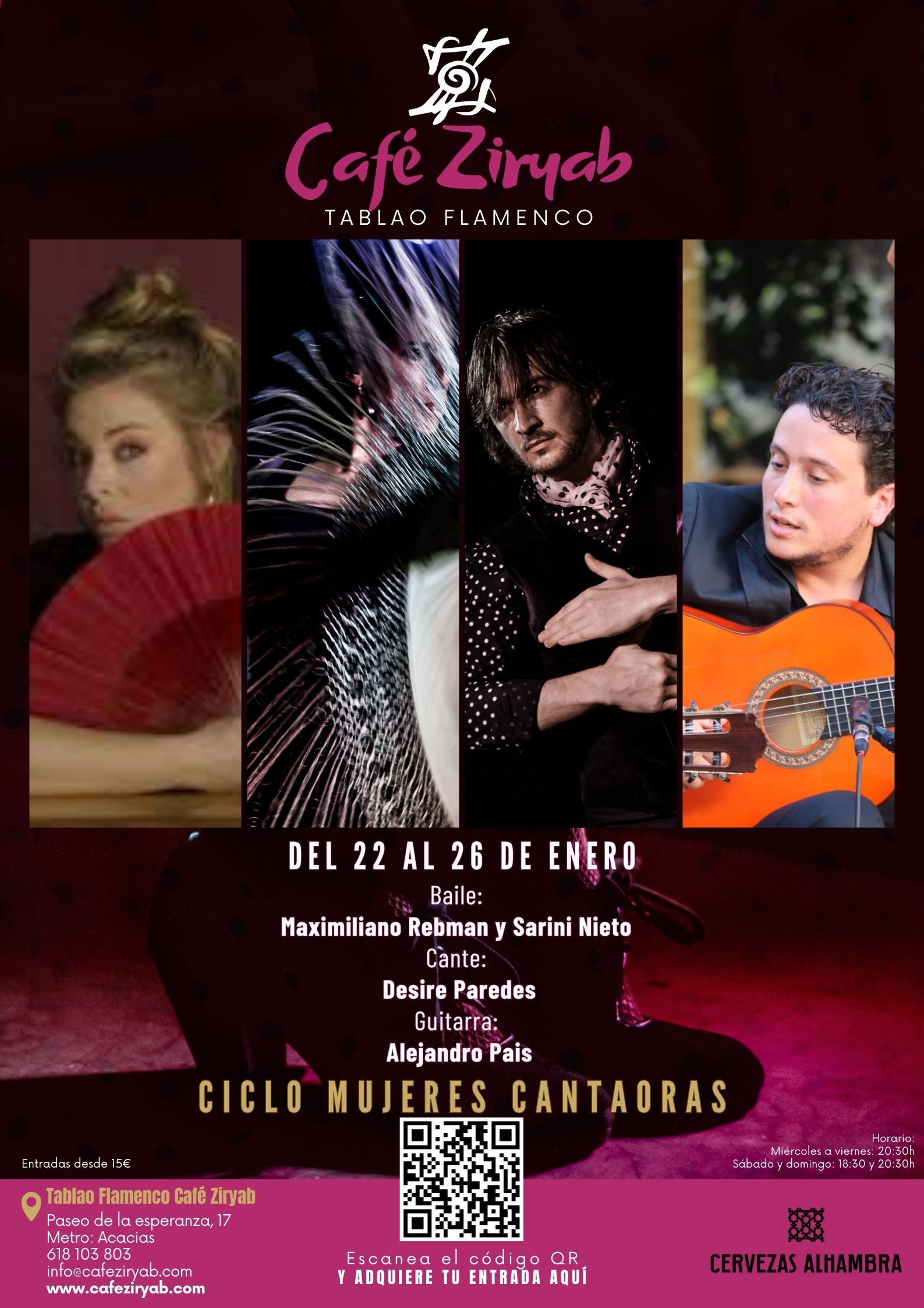 Programación 22 al 26 de enero En Tablao Flamenco Café Ziryab