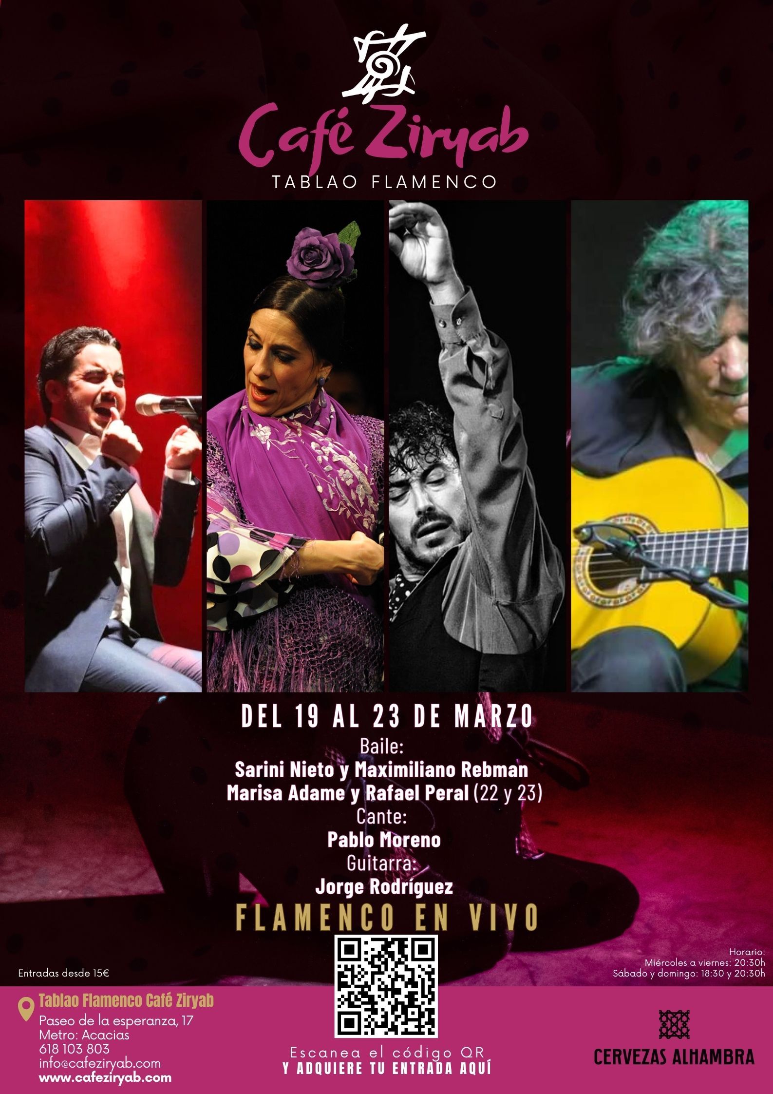 Evento Flamenco | Sarini Nieto, Maxi Rebman, Israel Paz y Andrés Heredia.