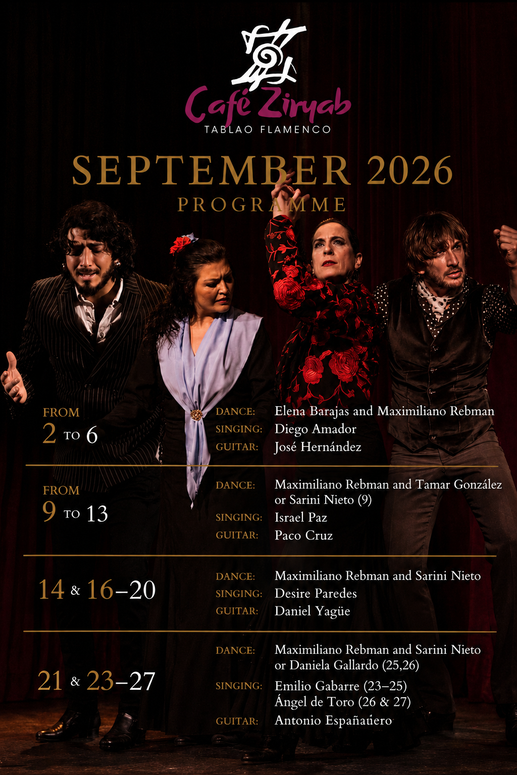Flamenco in Madrid September 2026 | Café Ziryab Programme