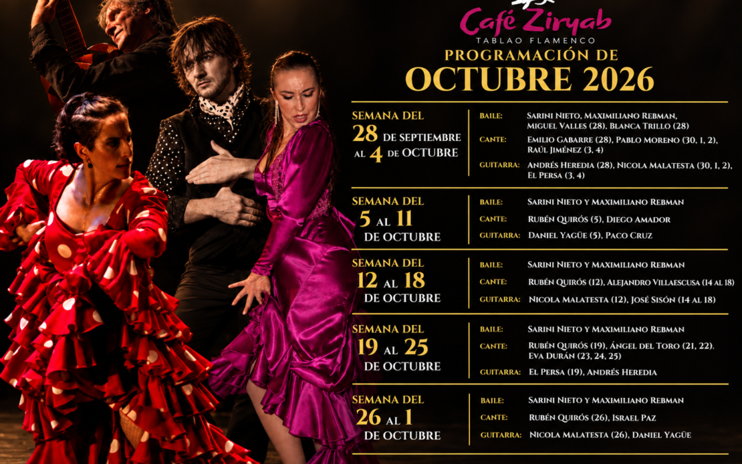 Programación de flamenco en Madrid octubre 2026 en Tablao Flamenco Café Ziryab