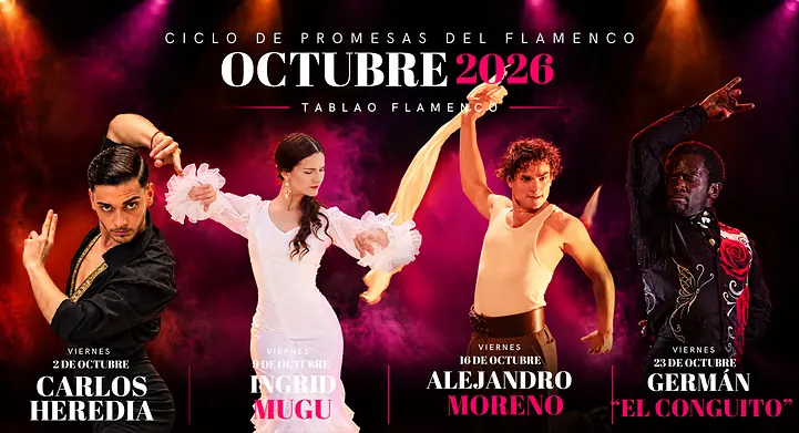 Ciclo de Promesas del Flamenco Madrid octubre 2026 con Carlos Heredia, Ingrid Mugu, Alejandro Moreno y Germán El Conguito